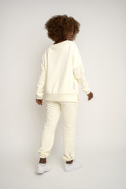 BLUZA OVERSIZE Z SZEROKIM DEKOLTEM KREMOWA - MULL