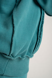 BLUZA Z EFEKTEM WASHED TURKUSOWA - OSLO