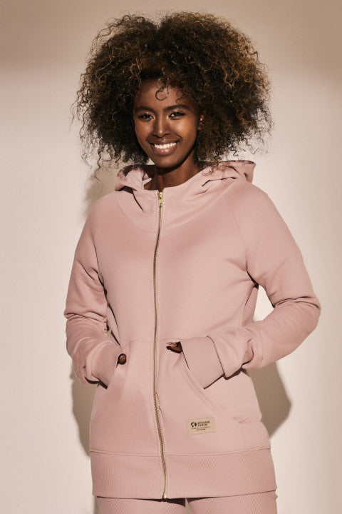 LIGHT PINK ZIPPER HOODIE - FARWELL