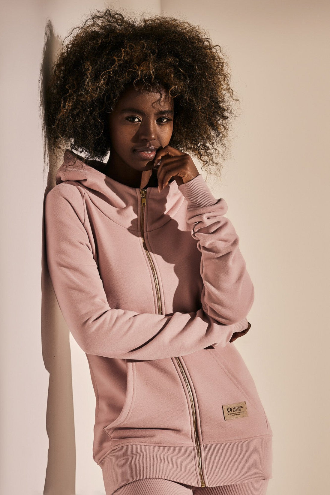 LIGHT PINK ZIPPER HOODIE - FARWELL