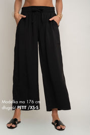 DAMSKIE SPODNIE Z MODALU CZARNE- KYMA