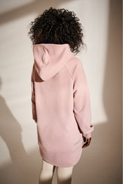 LONG ASYMMETRIC HOODED SWEATSHIRT 1st drop LIGHT PINK - HALLA