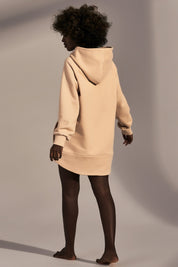 LONG ASYMMETRIC HOODED SWEATSHIRT 1st drop SAND - HALLA