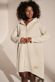 LONG ZIPPERED OVERSIZE HOODED SWEATSHIRT MINT - IBIZA