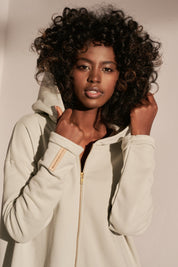 LONG ZIPPERED OVERSIZE HOODED SWEATSHIRT MINT - IBIZA