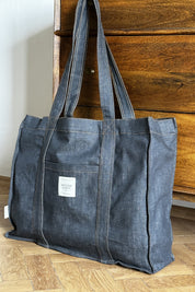 TORBA TYPU SHOPPER  BAG JEANSOWA SZARA - LIDO