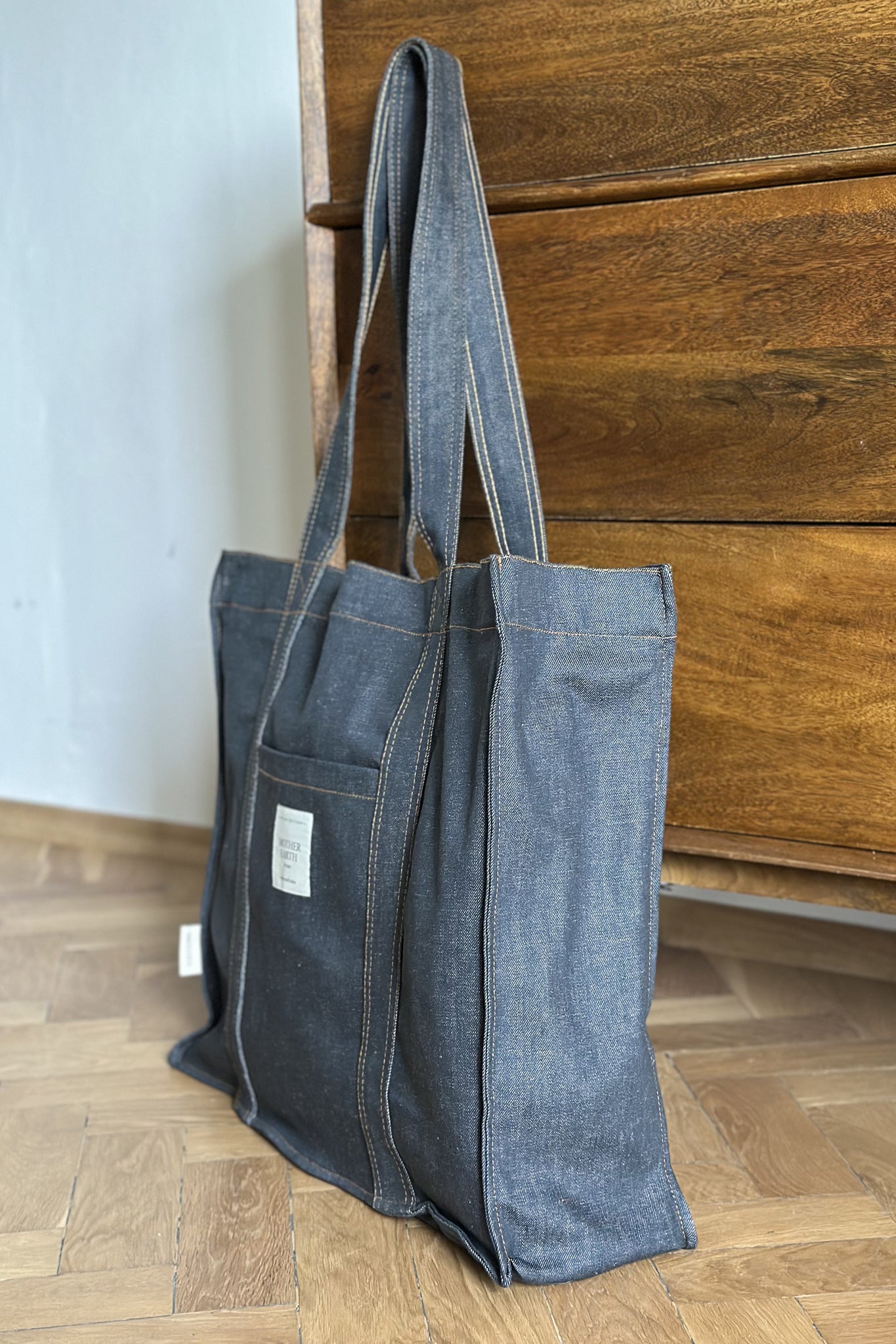 TORBA TYPU SHOPPER  BAG JEANSOWA SZARA - LIDO