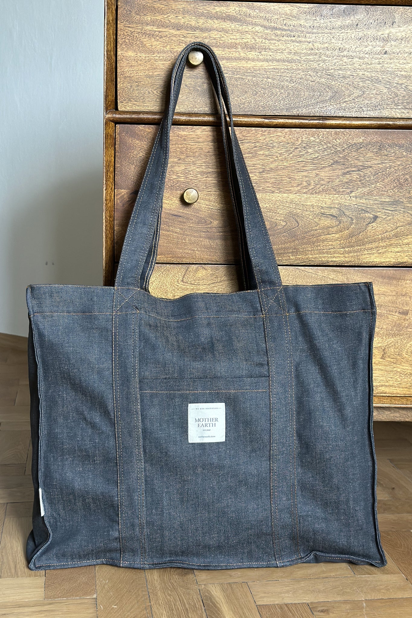 TORBA TYPU SHOPPER  BAG JEANSOWA SZARA - LIDO