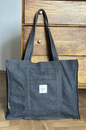 TORBA TYPU SHOPPER  BAG JEANSOWA SZARA - LIDO
