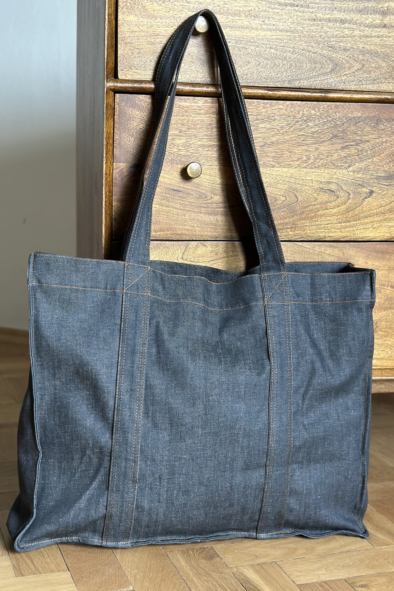TORBA TYPU SHOPPER  BAG JEANSOWA SZARA - LIDO