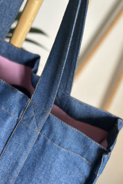 TORBA TYPU SHOPPER  BAG JEANSOWA NIEBIESKA - LIDO