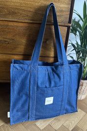TORBA TYPU SHOPPER  BAG JEANSOWA NIEBIESKA - LIDO