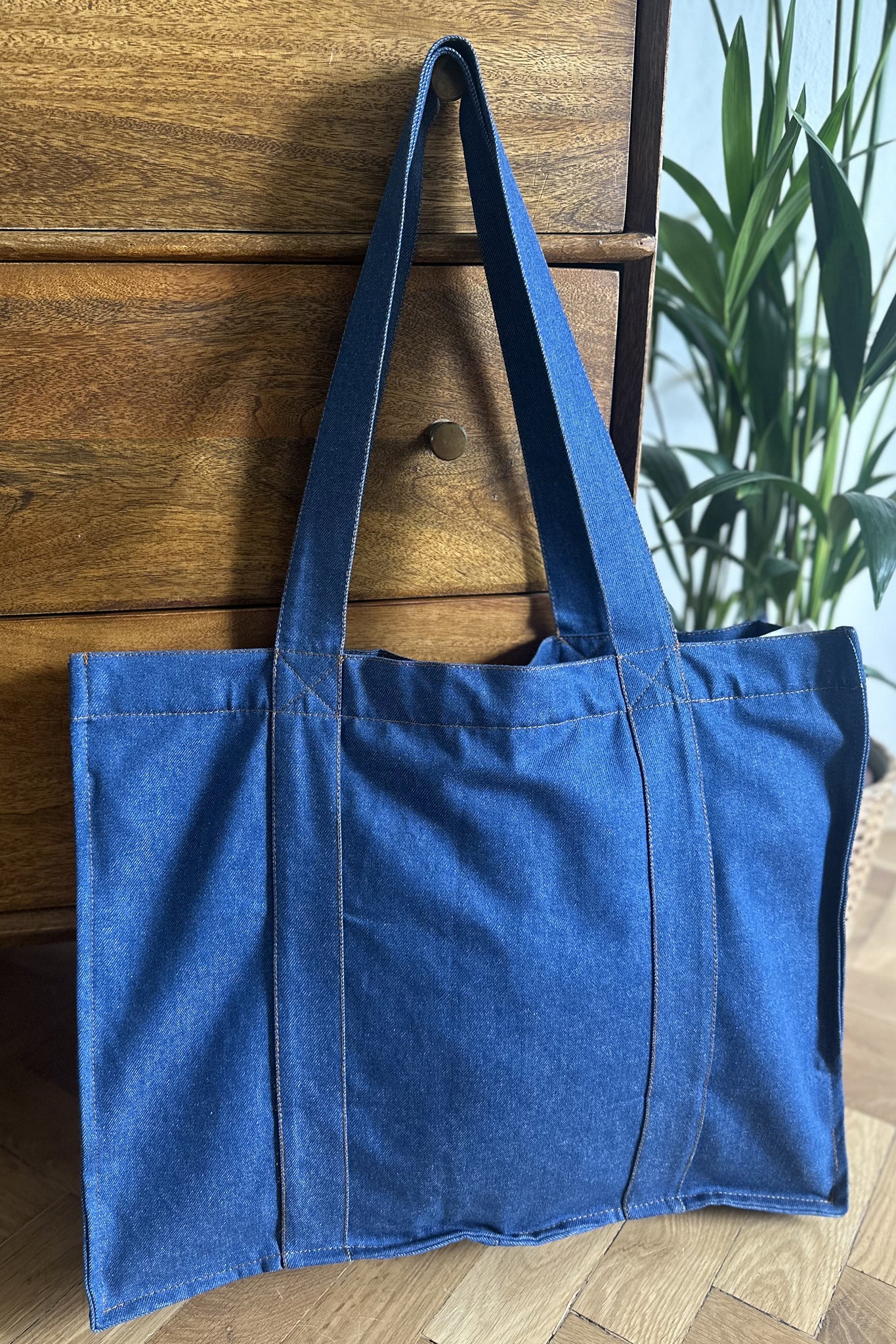 TORBA TYPU SHOPPER  BAG JEANSOWA NIEBIESKA - LIDO