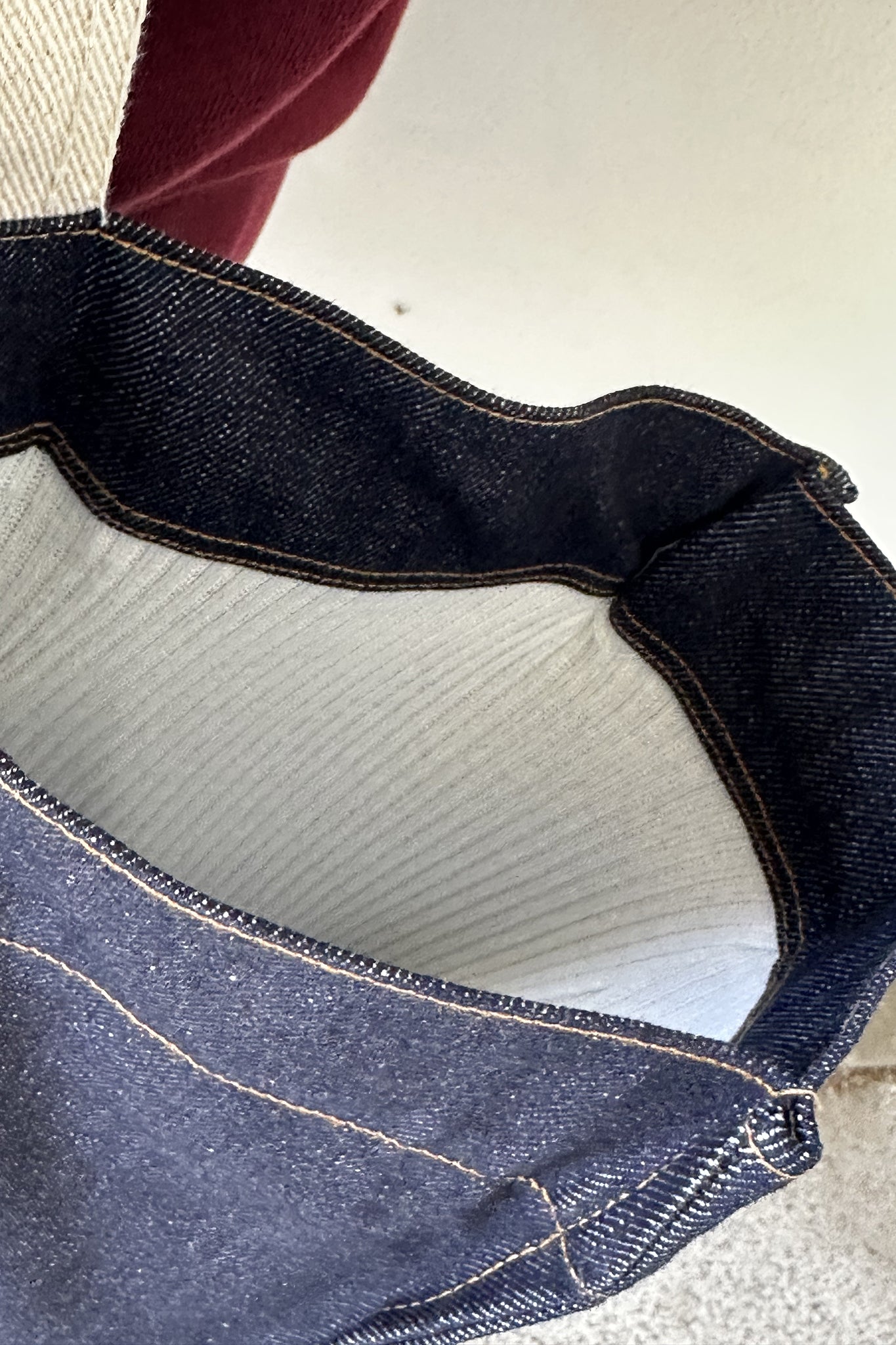 TORBA TYPU SHOPPER  BAG JEANSOWA W KOLORZE GRANATOWO-PIASKOWYM - LIDO