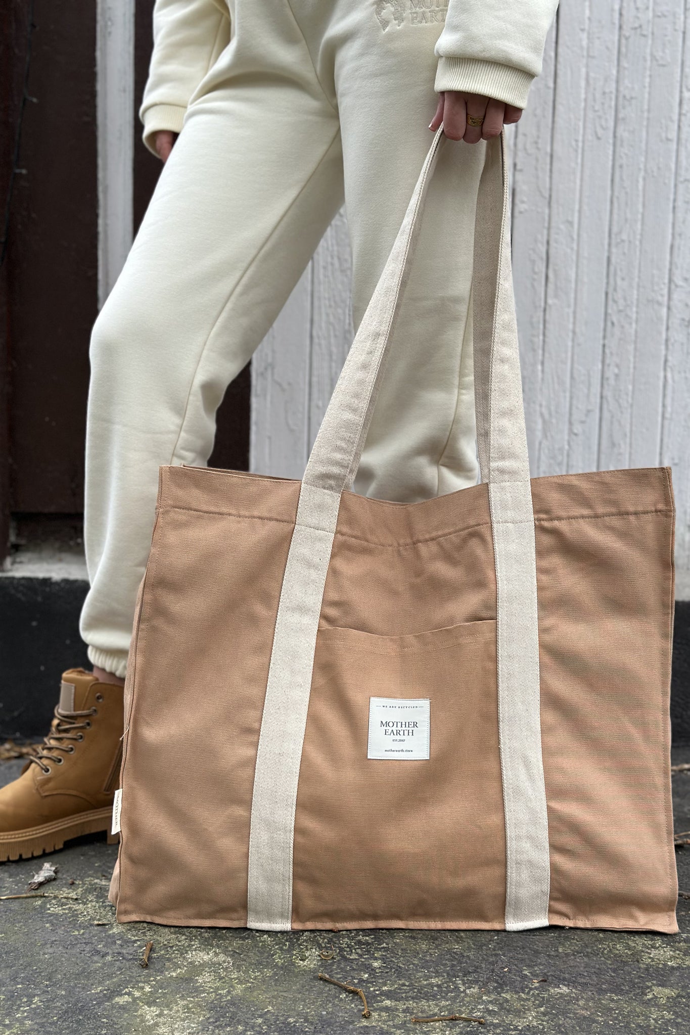 TORBA TYPU SHOPPER  BAG KARMELOWA - LIDO