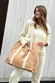 TORBA TYPU SHOPPER  BAG KARMELOWA - LIDO