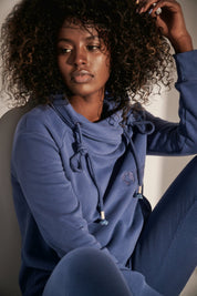 COBALT HIGH COLLAR SWEATSHIRT - INAGUA