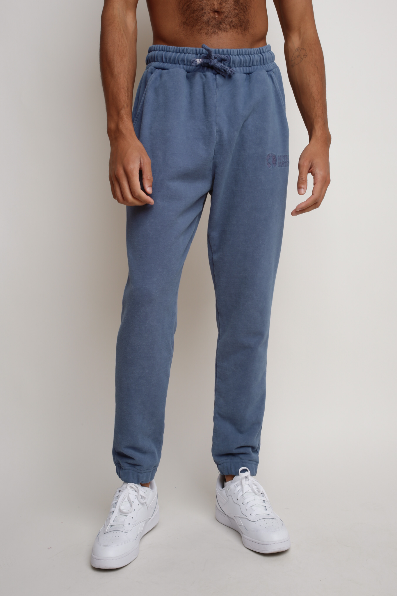 MEN'S WASHED EFFECT BLUE SWEATPANTS - CORADO