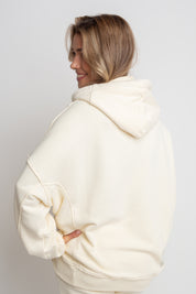 OVERSIZE SWEATSHIRT WITH HOOD ECRU - EGERIA