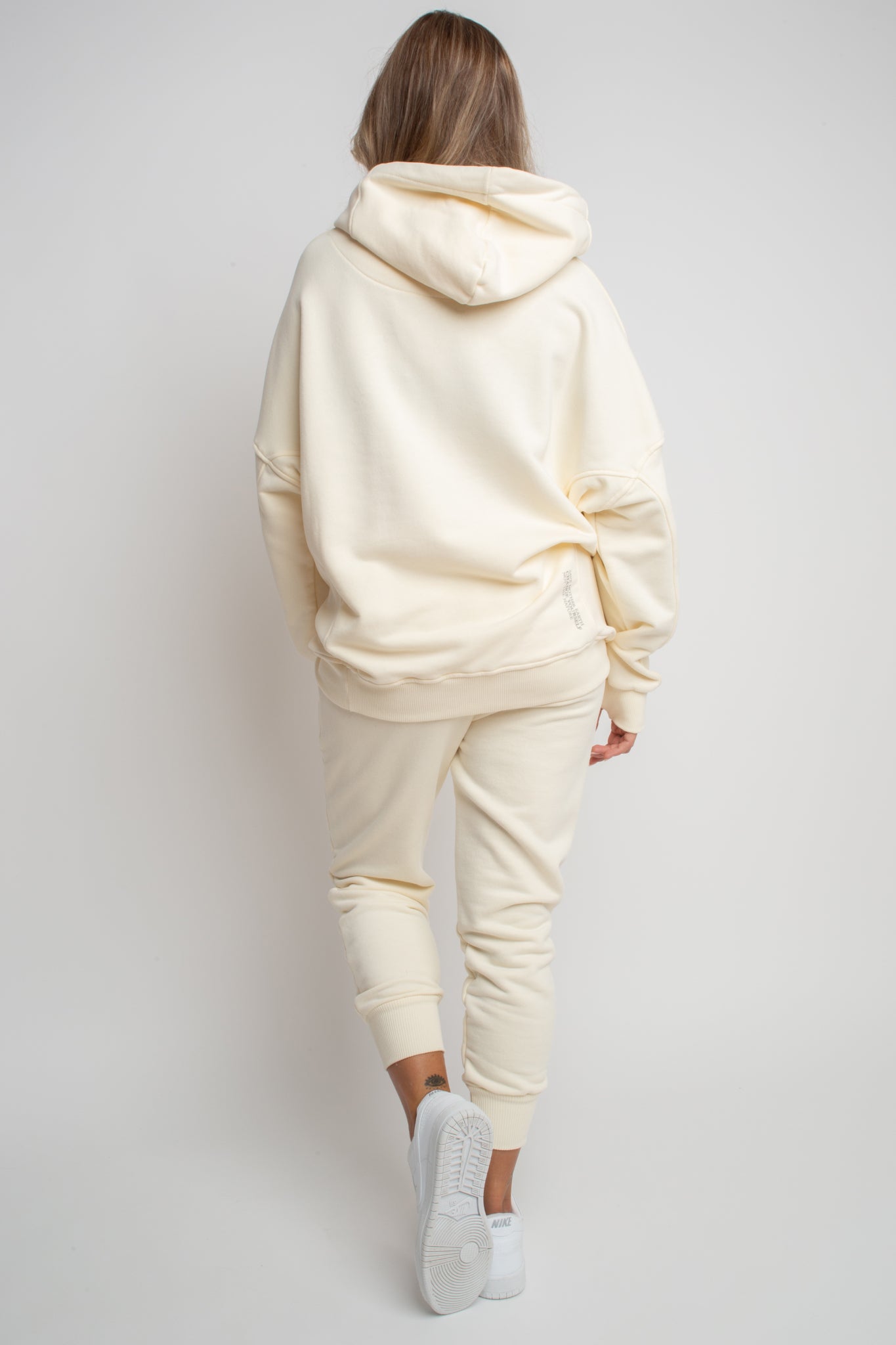 OVERSIZE SWEATSHIRT WITH HOOD ECRU - EGERIA