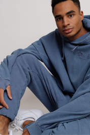 MEN'S WASHED EFFECT BLUE SWEATPANTS - CORADO