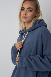 OVERSIZE HOODED SWEATSHIRT NAVY BLUE - EGERIA