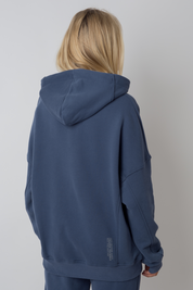 OVERSIZE HOODED SWEATSHIRT NAVY BLUE - EGERIA