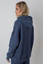 OVERSIZE HOODED SWEATSHIRT NAVY BLUE - EGERIA