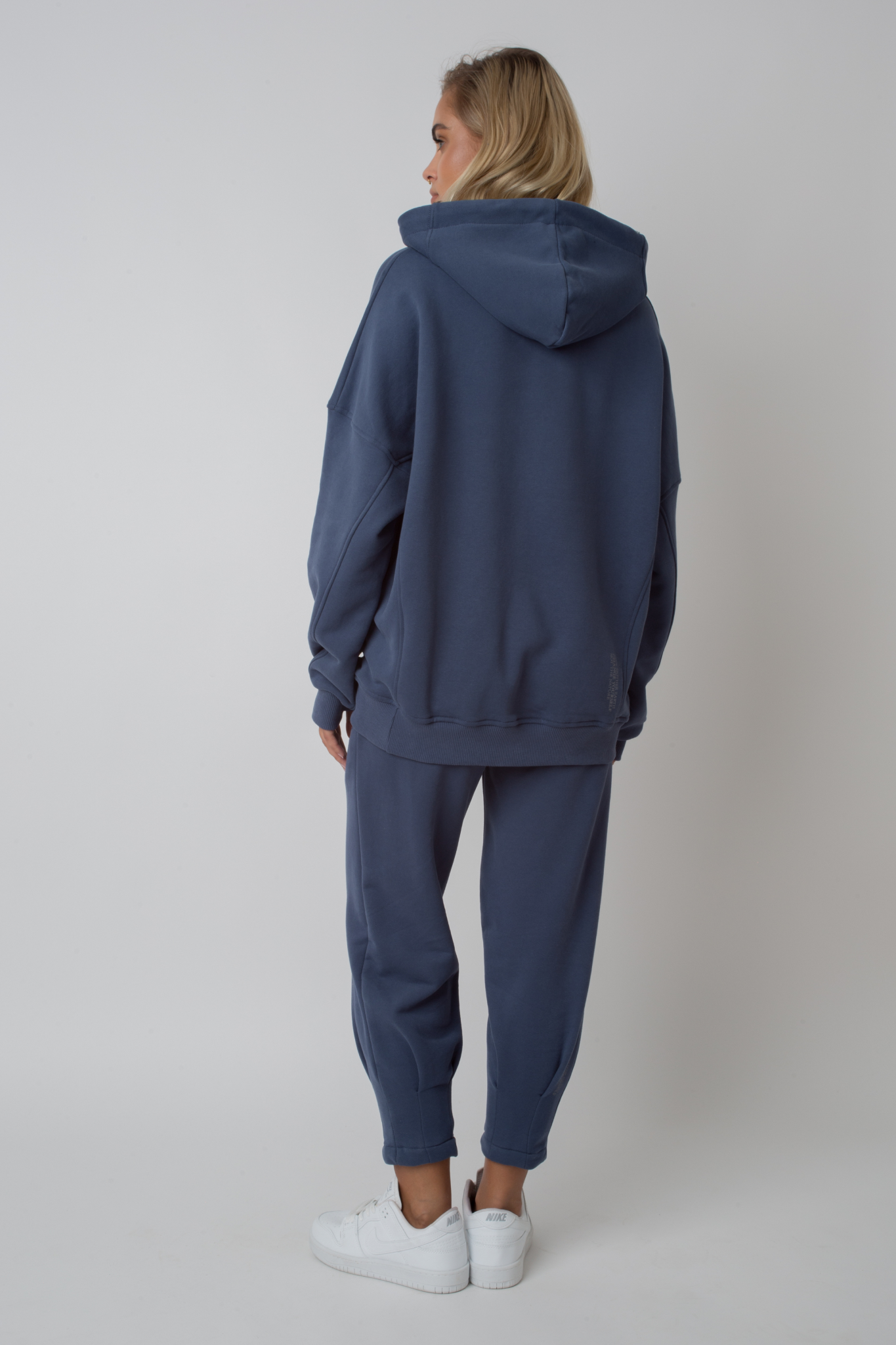 OVERSIZE HOODED SWEATSHIRT NAVY BLUE - EGERIA