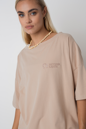 OVERSIZE T-SHIRT LIGHT BROWN - BIANCA