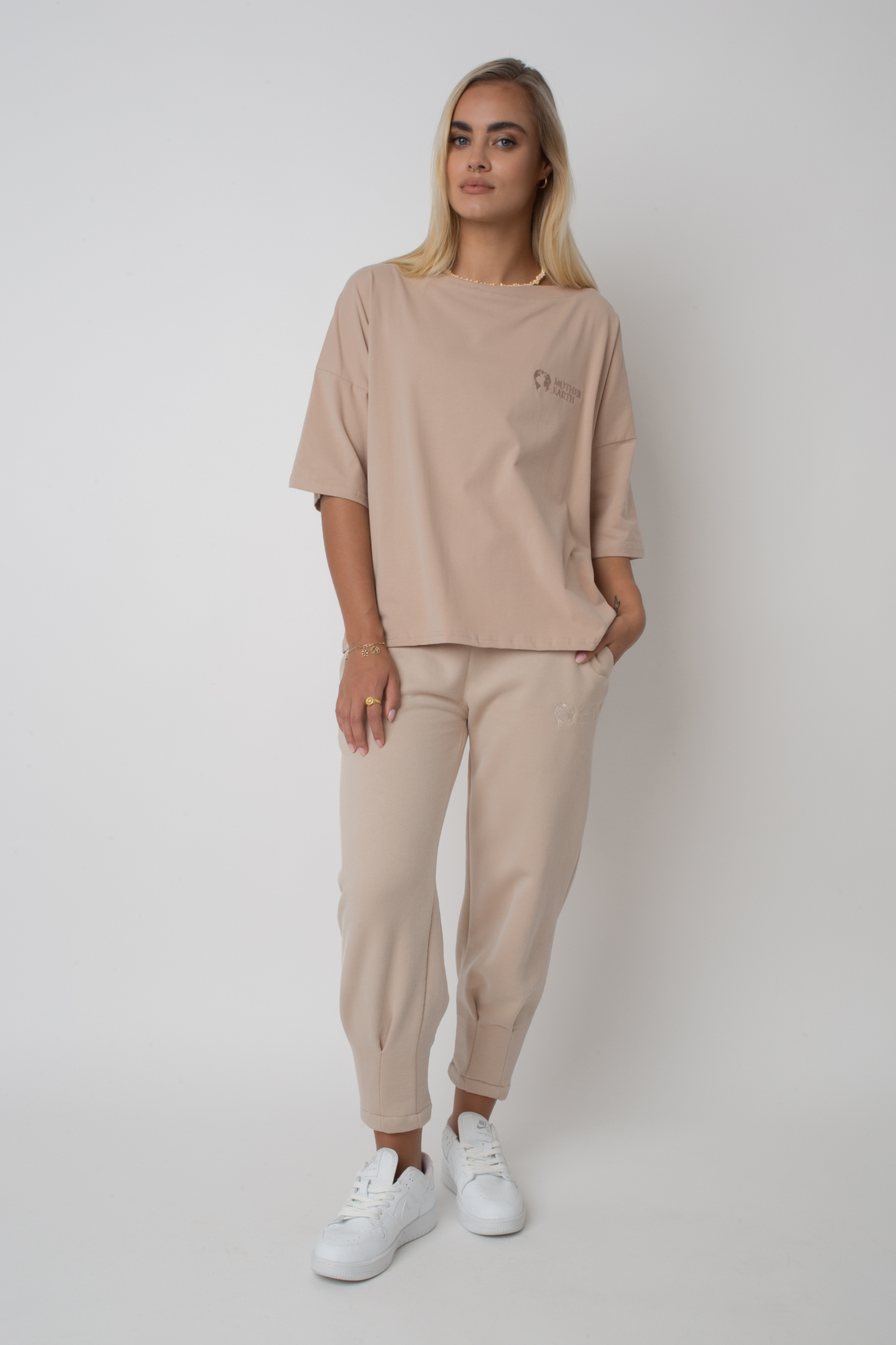 OVERSIZE T-SHIRT LIGHT BROWN - BIANCA