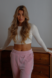 PINK STRIPED STRAIGHT CUT TROUSERS - DENIZ