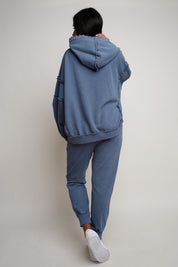 OVERSIZE BLUE HOODED SWEATSHIRT - MAUPITI