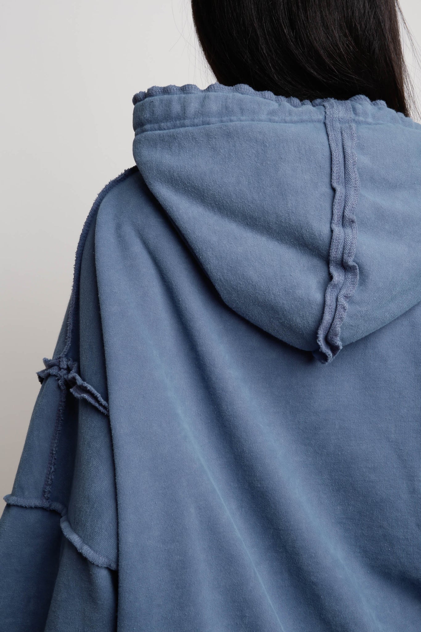 OVERSIZE BLUE HOODED SWEATSHIRT - MAUPITI