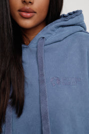 OVERSIZE BLUE HOODED SWEATSHIRT - MAUPITI