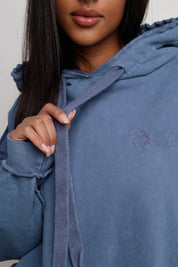 OVERSIZE BLUE HOODED SWEATSHIRT - MAUPITI