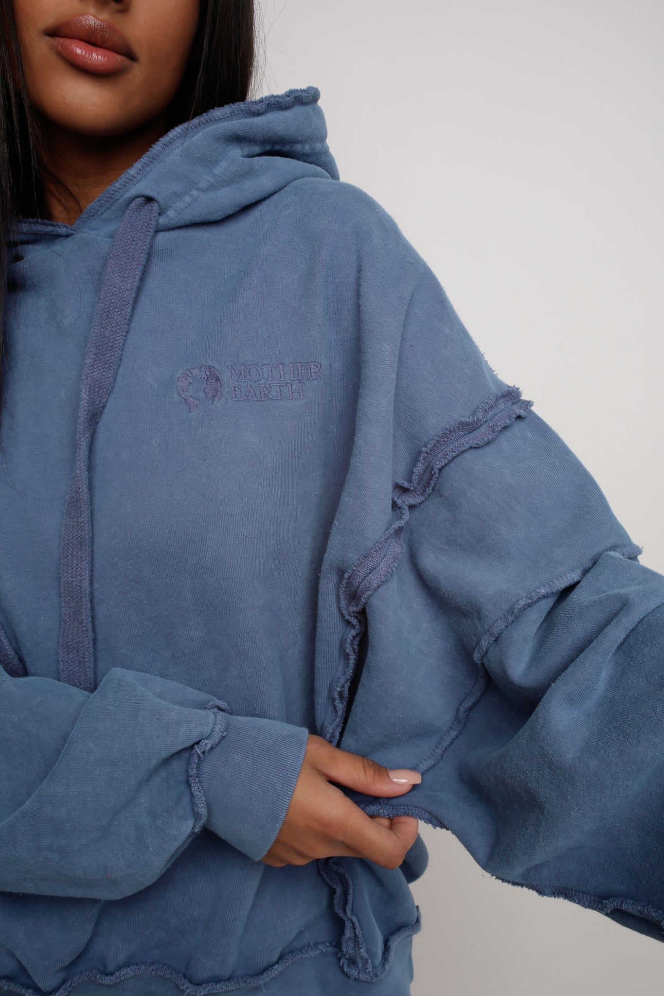 OVERSIZE BLUE HOODED SWEATSHIRT - MAUPITI