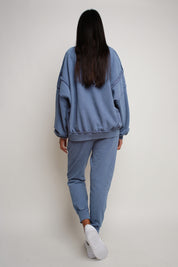 BLUE WASHED CREWNECK SWEATSHIRT - NUKU