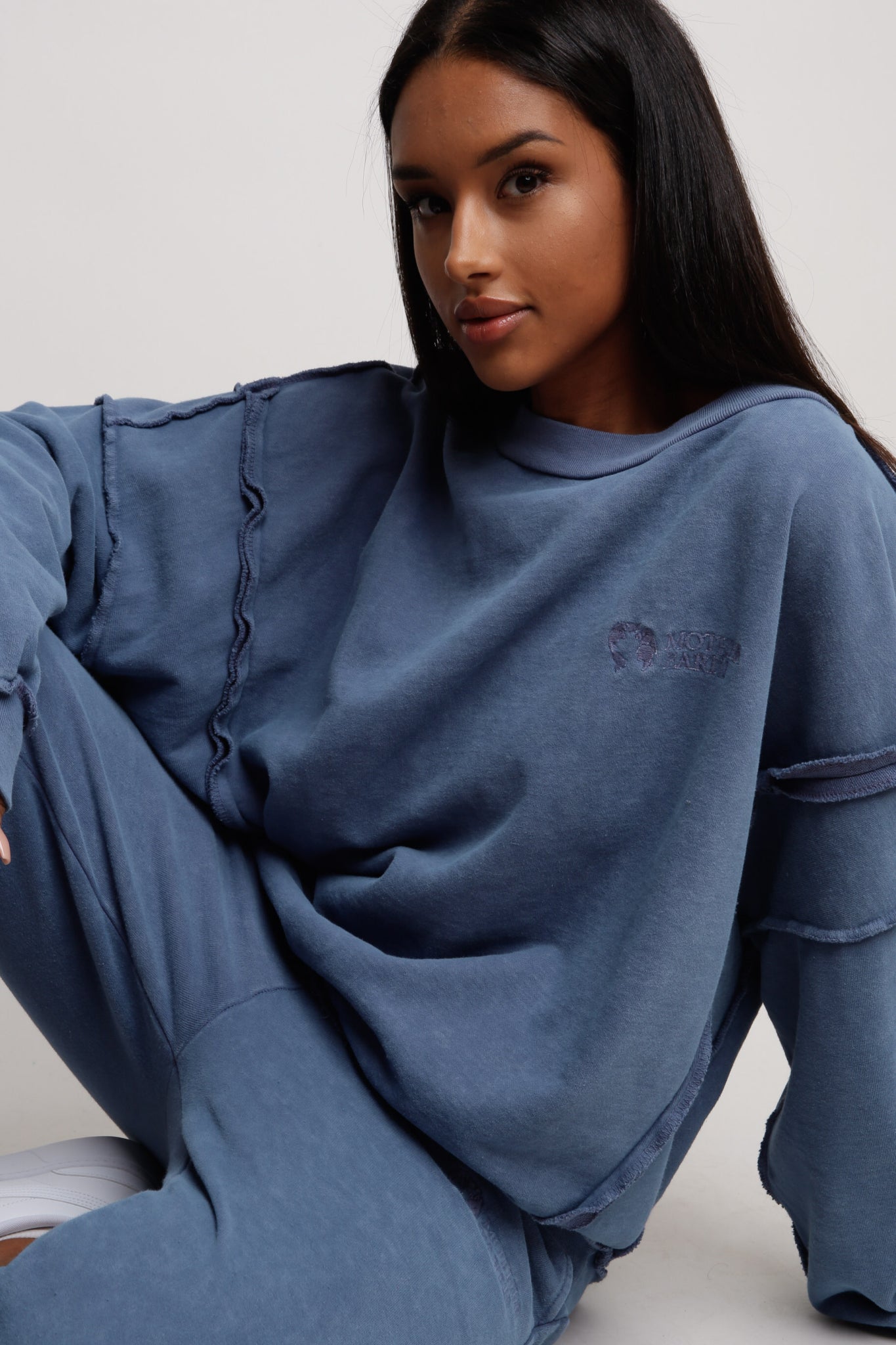 BLUE WASHED CREWNECK SWEATSHIRT - NUKU