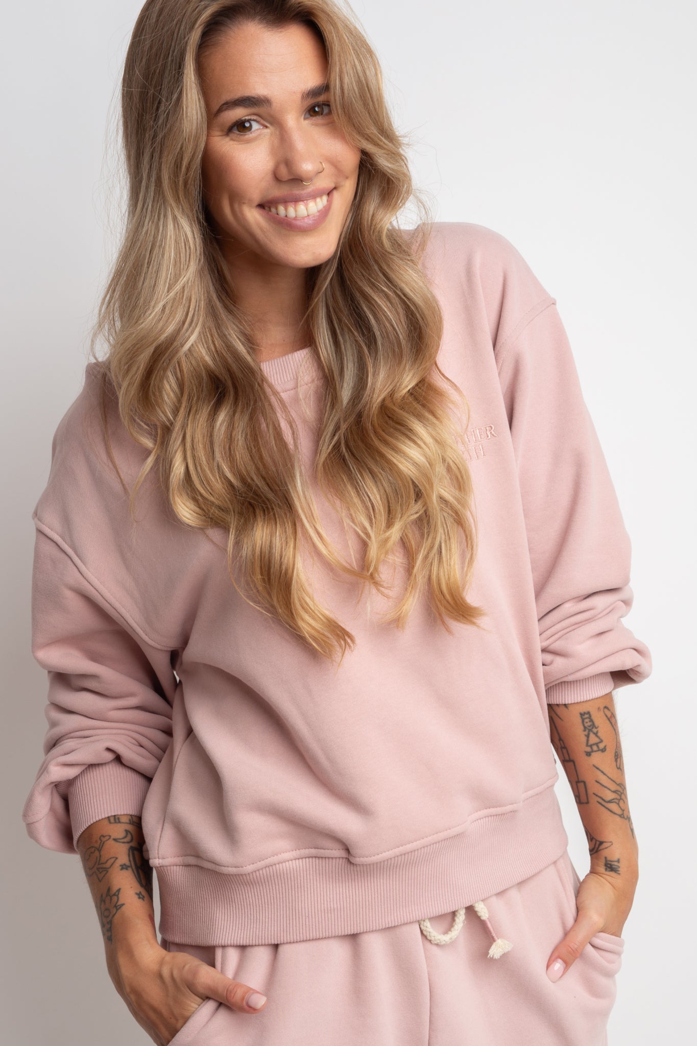 LIGHT PINK CREWNECK SWEATSHIRT - COMINO