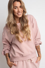 LIGHT PINK CREWNECK SWEATSHIRT - COMINO