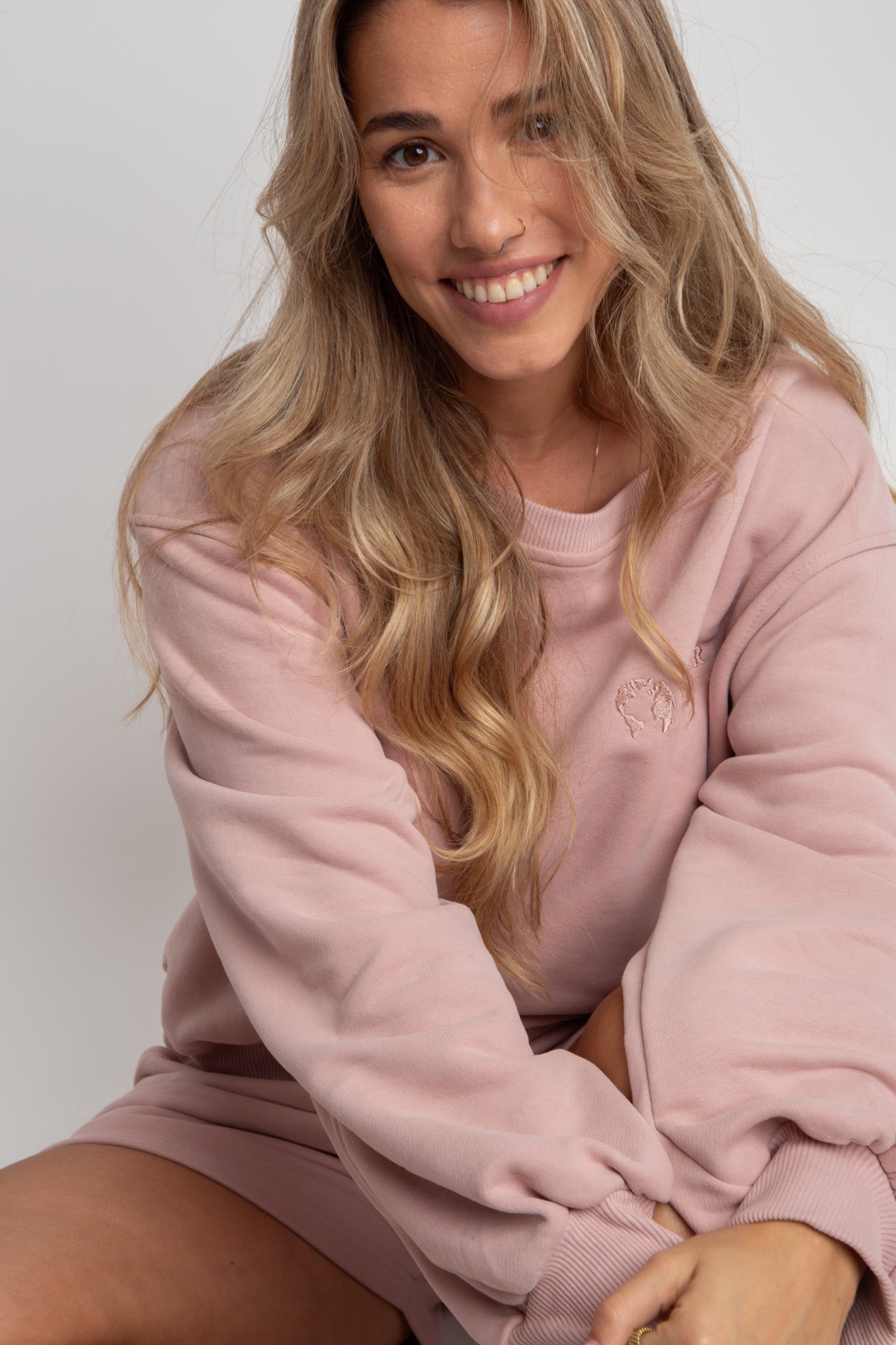 LIGHT PINK CREWNECK SWEATSHIRT - COMINO