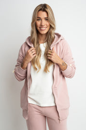 LIGHT PINK HOODED ZIPPER - ARINA