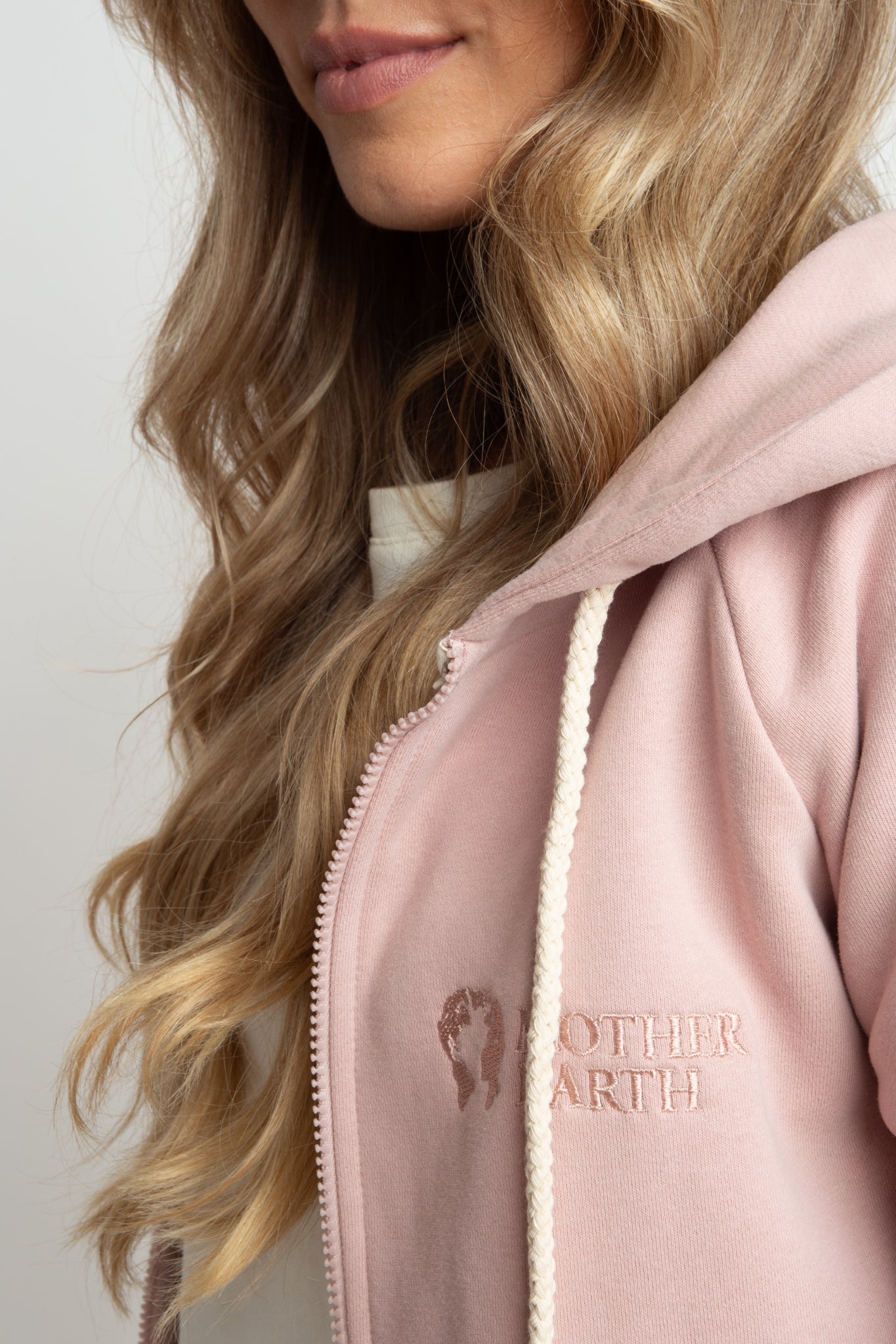 LIGHT PINK HOODED ZIPPER - ARINA