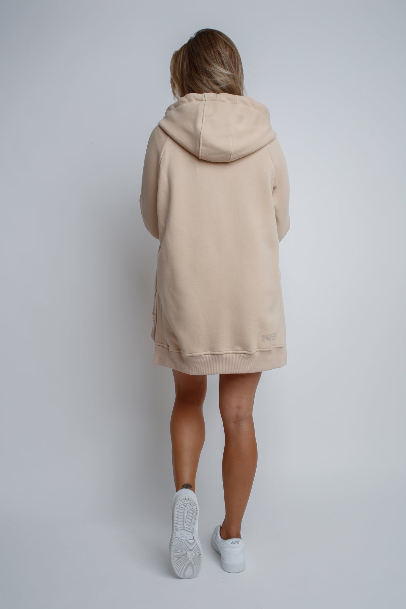 OVERSIZE HOODED SWEATSHIRT BEIGE - ESMERALDA