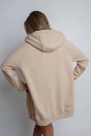 OVERSIZE HOODED SWEATSHIRT BEIGE - ESMERALDA