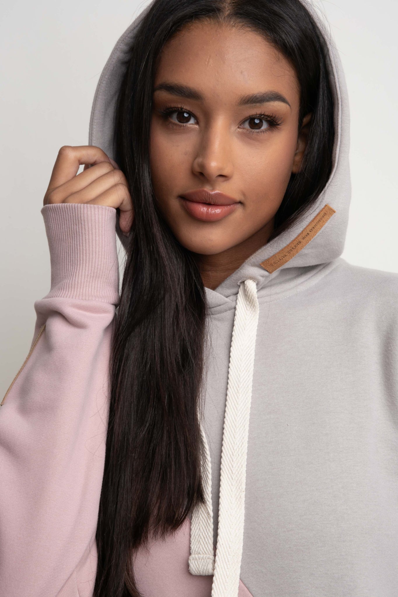 LONG OVERSIZE HOODED SWEATSHIRT LIGHT PINK - SALAMINA