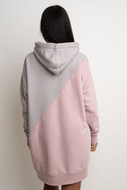 LONG OVERSIZE HOODED SWEATSHIRT LIGHT PINK - SALAMINA