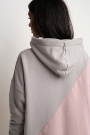 LONG OVERSIZE HOODED SWEATSHIRT LIGHT PINK - SALAMINA