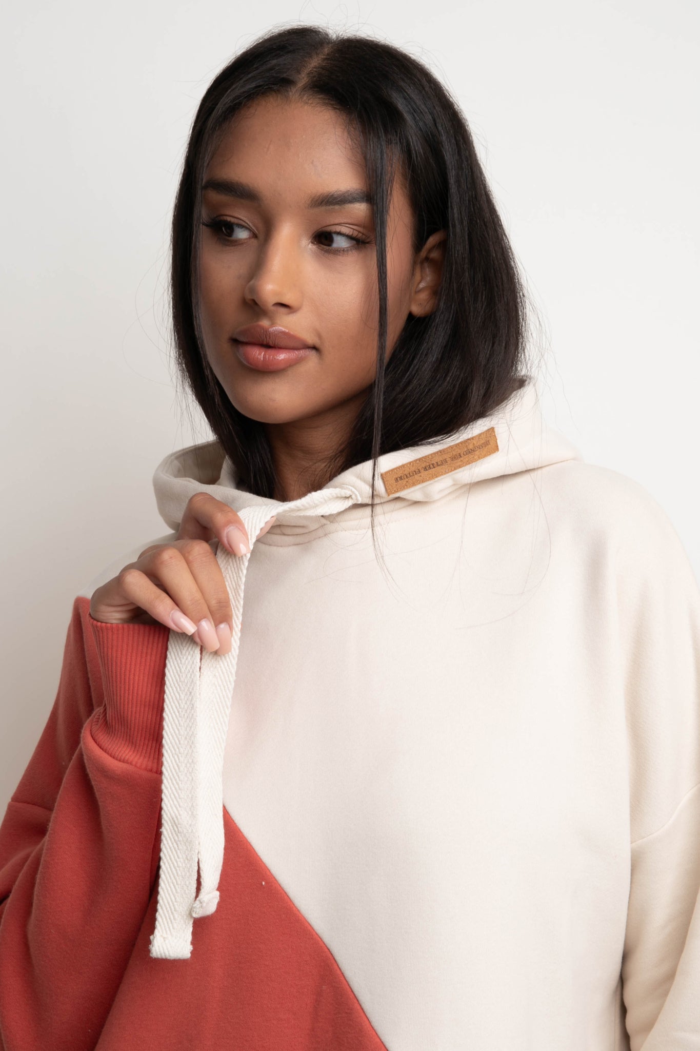 SALAMINA - LONG OVERSIZE HOODED SWEATSHIRT ORANGE